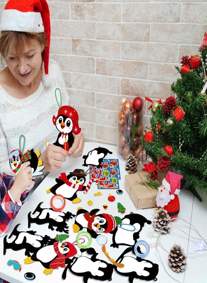 Moon Boat 40 Sets Christmas Crafts Penguin DIY Hanging Decorations Holiday Winter Craft Home Activities Party Favors - Image 2